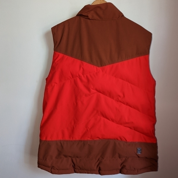 𝅺MEN ORAGE Reversible Red & Abstract Print Puffer Sleeveless Vest Extra-Large - Picture 9 of 11